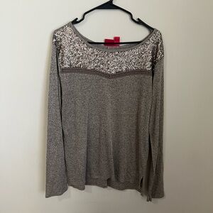 Women's tan Sequin Top